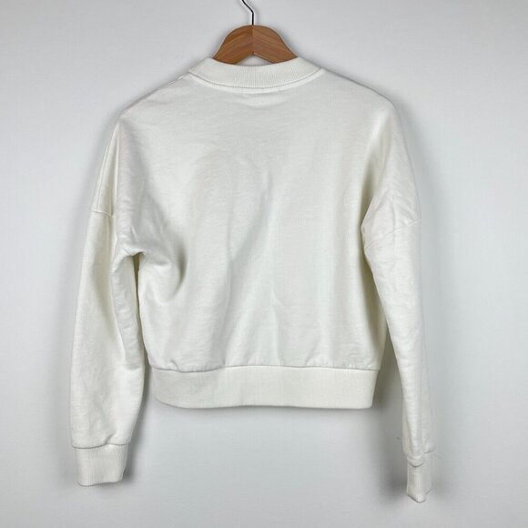 Harmony Paris Women's White Cropped Sweatshirt w/ Center Seam - Size XS - Picture 6 of 6